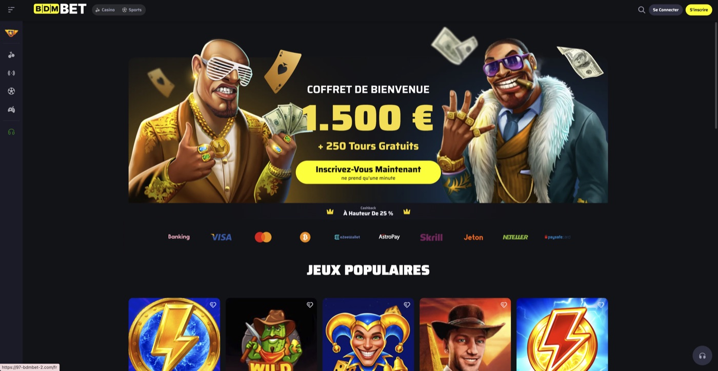 Lobby du casino BDMBet