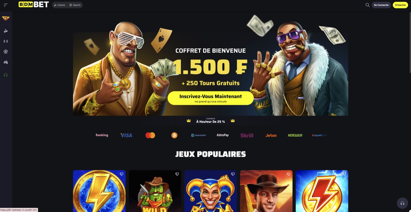 Lobby du casino BDMBet